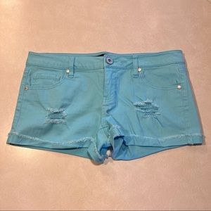 Sapphire Ink Bright 🩵 Neon Blue Jean Shorts Size 9